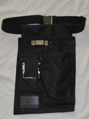 Mont Bernion Premium Pocket Tool Belt Black Waxed Cotton Canvas Adjustable